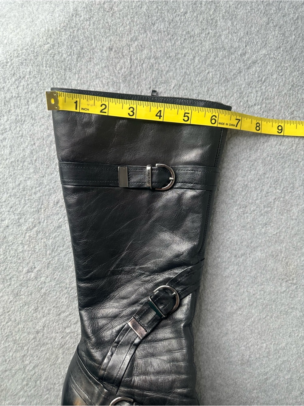 GUESS by Marciano Vintage Y2K Black Leather Buckle Pointed Toe Stiletto Boots 7M - Picture 14 of 14